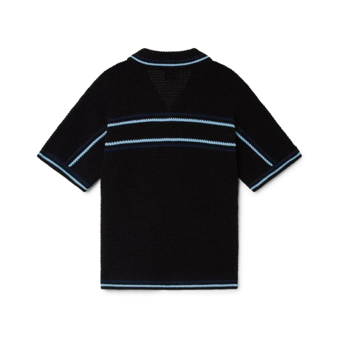 Camicia da tennis in cotone all’uncinetto a pantaloncini