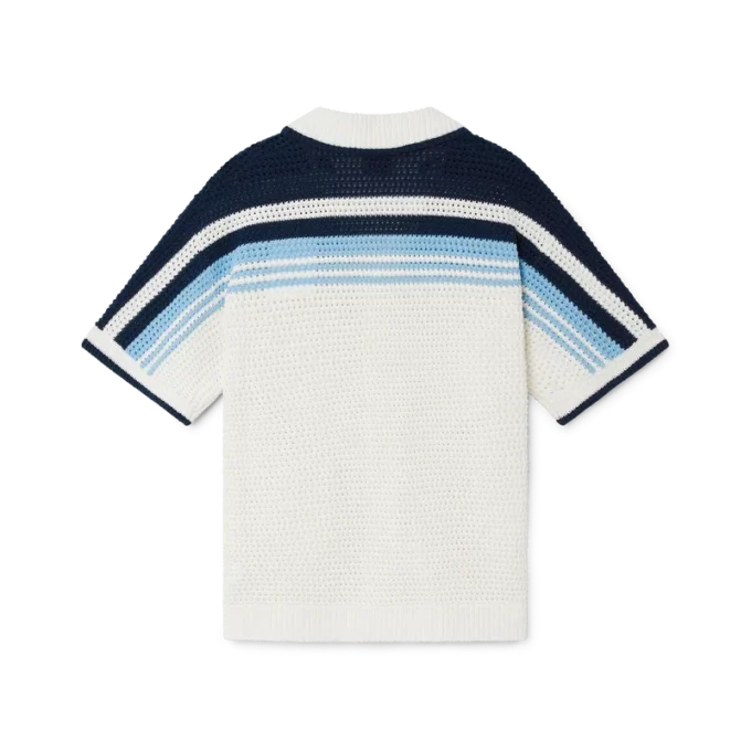 Camicia da tennis in cotone all’uncinetto a pantaloncini