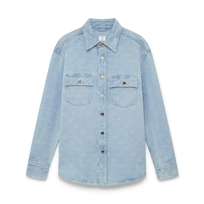 Camicia in denim con monogramma
