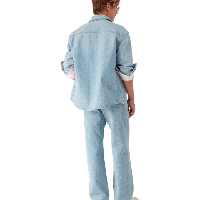 Camicia in denim con monogramma
