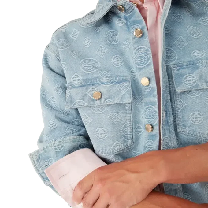 Camicia in denim con monogramma