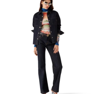 Camicia in denim con ricamo del logo