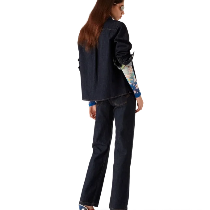 Camicia in denim con ricamo del logo