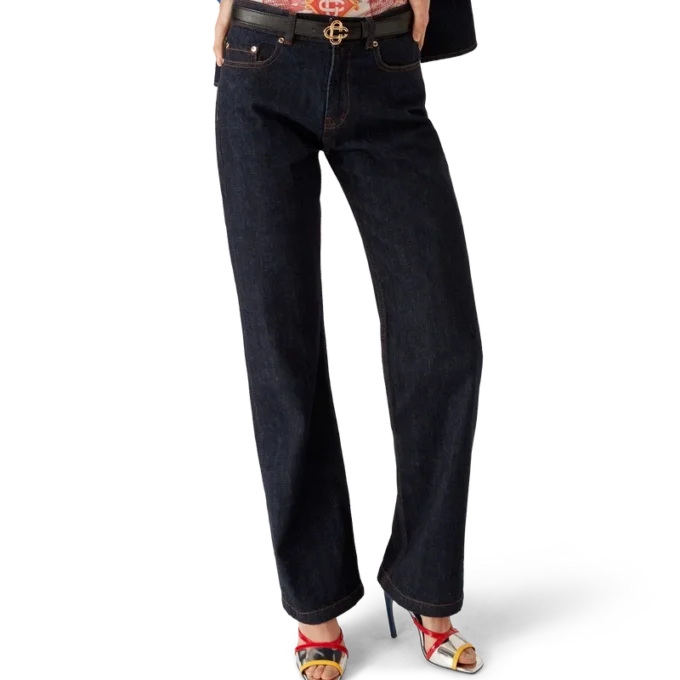 Camicia in denim con ricamo del logo