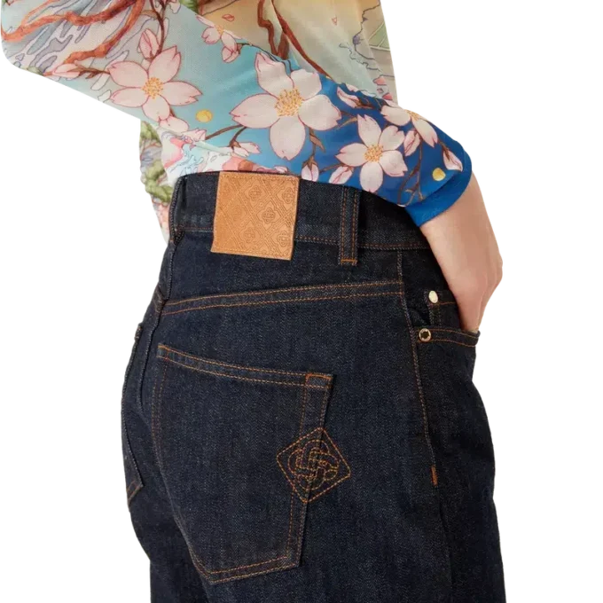 Camicia in denim con ricamo del logo