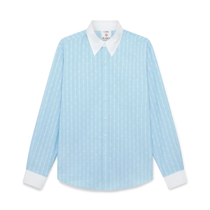 Camicia in jacquard a righe Laurel