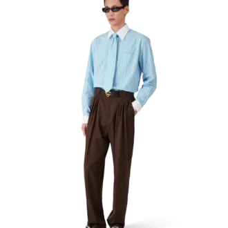 Camicia in jacquard a righe Laurel