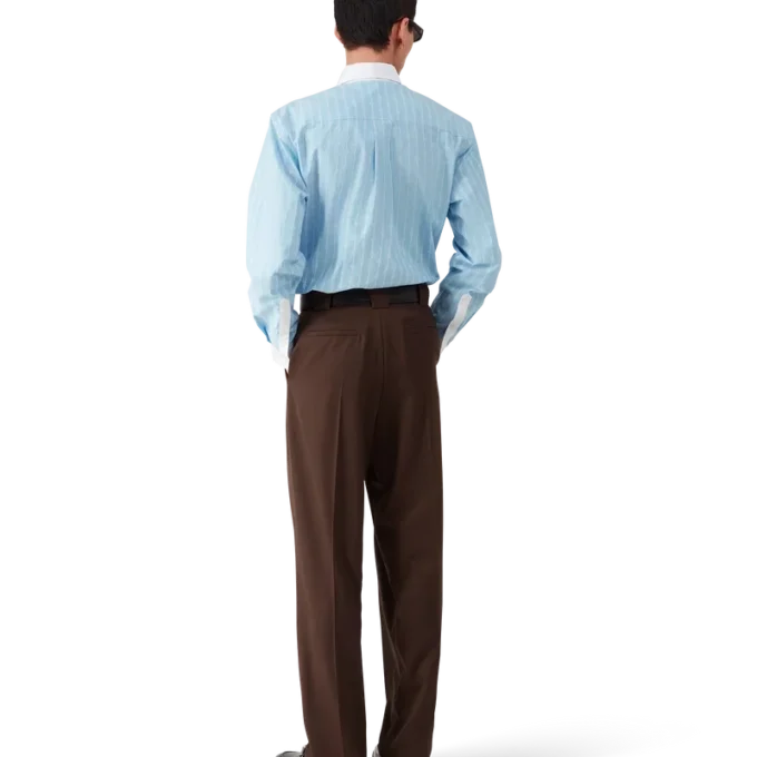 Camicia in jacquard a righe Laurel