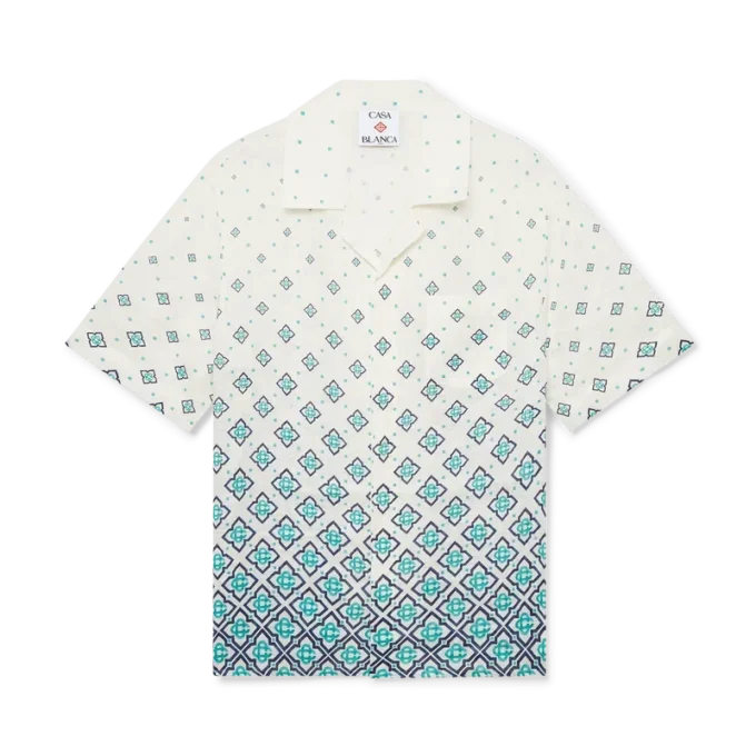 Camicia in lino con monogramma sfumato