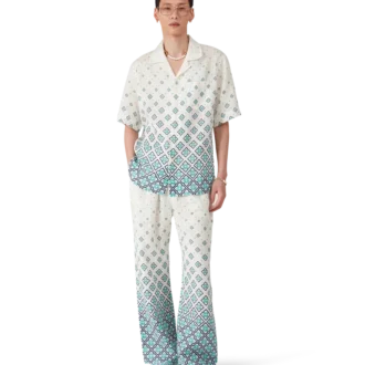 Camicia in lino con monogramma sfumato