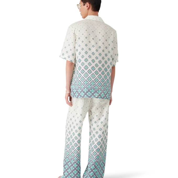 Camicia in lino con monogramma sfumato