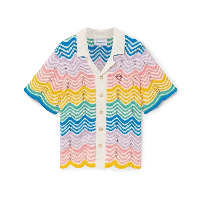 Camicia in maglia a onde sfumate