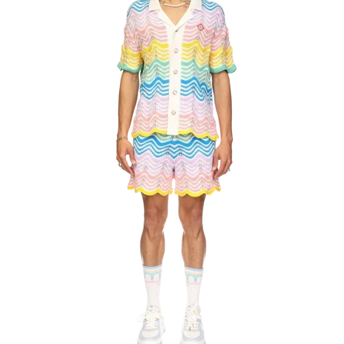 Camicia in maglia a onde sfumate