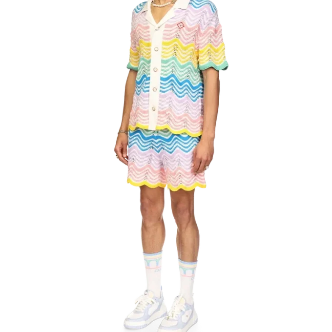 Camicia in maglia a onde sfumate