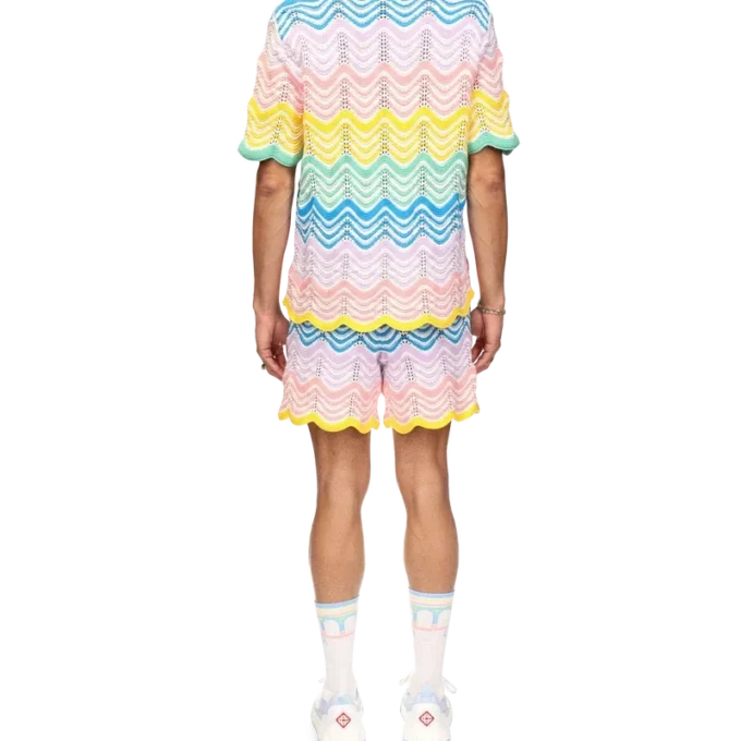 Camicia in maglia a onde sfumate