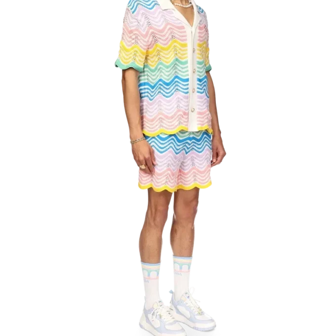 Camicia in maglia a onde sfumate