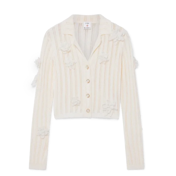 Camicia in maglia di pizzo floreale Camicia in maglia di pizzo floreale