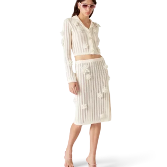 Camicia in maglia di pizzo floreale