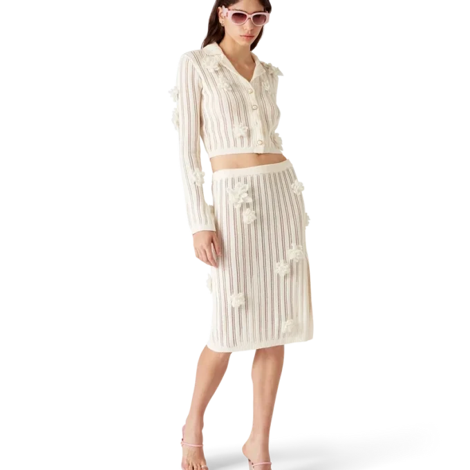 Camicia in maglia di pizzo floreale Camicia in maglia di pizzo floreale