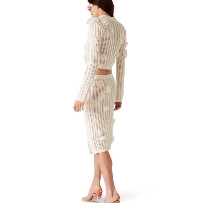 Camicia in maglia di pizzo floreale Camicia in maglia di pizzo floreale