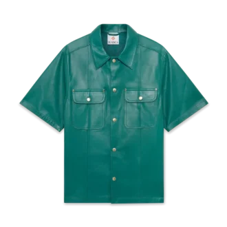 Camicia in pelle a maniche corte in pantaloncini