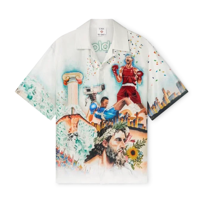 Camicia in seta a maniche corte Celebration Du Sport in pantaloncini