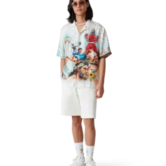 Camicia in seta a maniche corte Celebration Du Sport in pantaloncini
