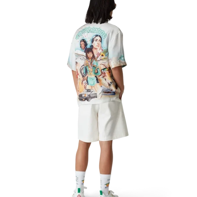 Camicia in seta a maniche corte Celebration Du Sport in pantaloncini