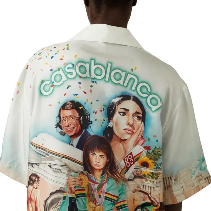 Camicia in seta a maniche corte Celebration Du Sport in pantaloncini