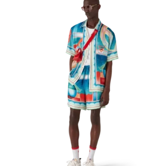 Camicia in seta a maniche corte Galaxy Court