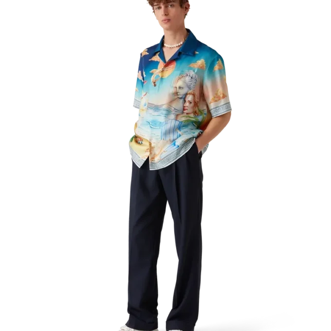 Camicia in seta a maniche corte Le Plongeon