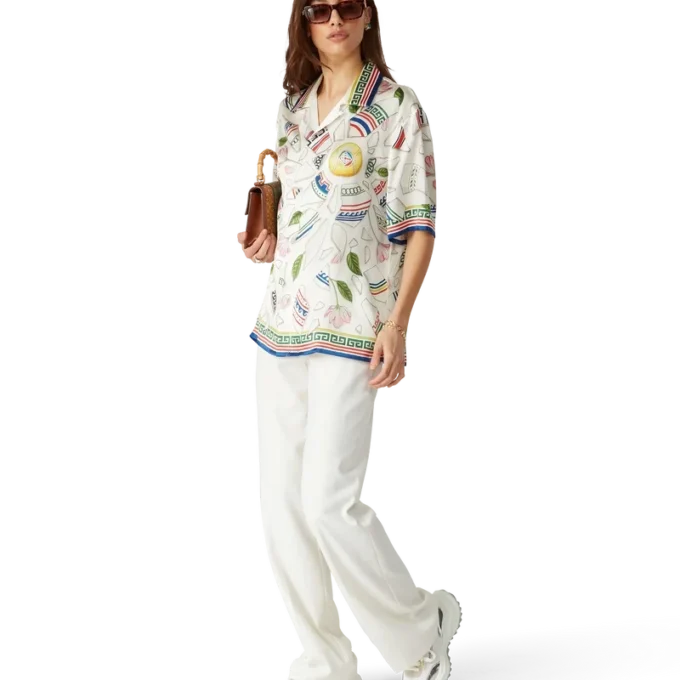 Camicia in seta a maniche corte Le Vase Brise in pantaloncini