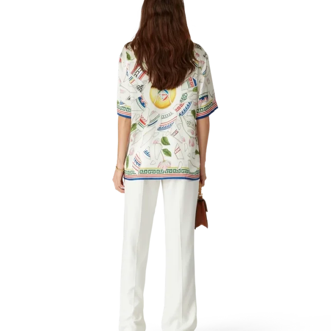 Camicia in seta a maniche corte Le Vase Brise in pantaloncini