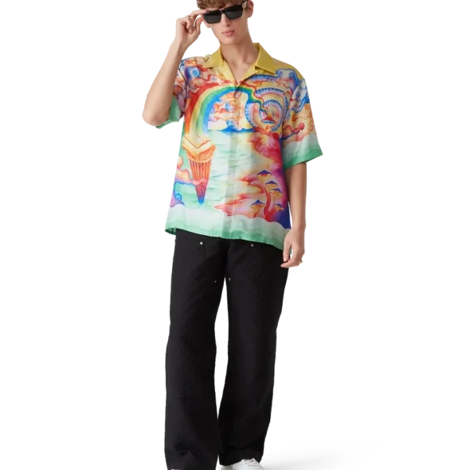 Camicia in seta a maniche corte Nature’s Teacher