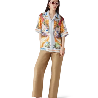 Camicia in seta a maniche corte Pantaloncini La Tornade De Rose