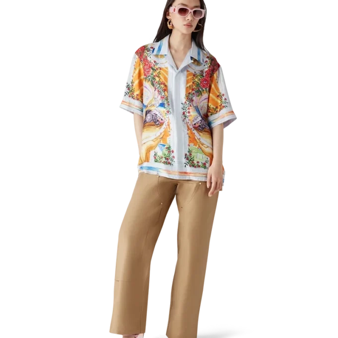 Camicia in seta a maniche corte Pantaloncini La Tornade De Rose