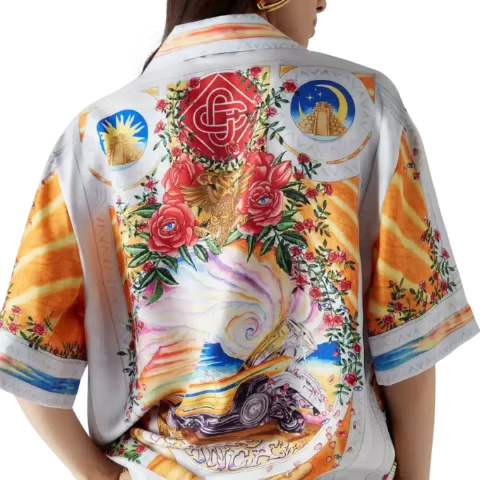 Camicia in seta a maniche corte Pantaloncini La Tornade De Rose