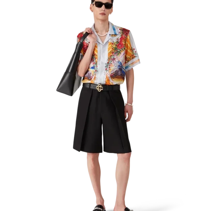 Camicia in seta a maniche corte Pantaloncini La Tornade De Rose