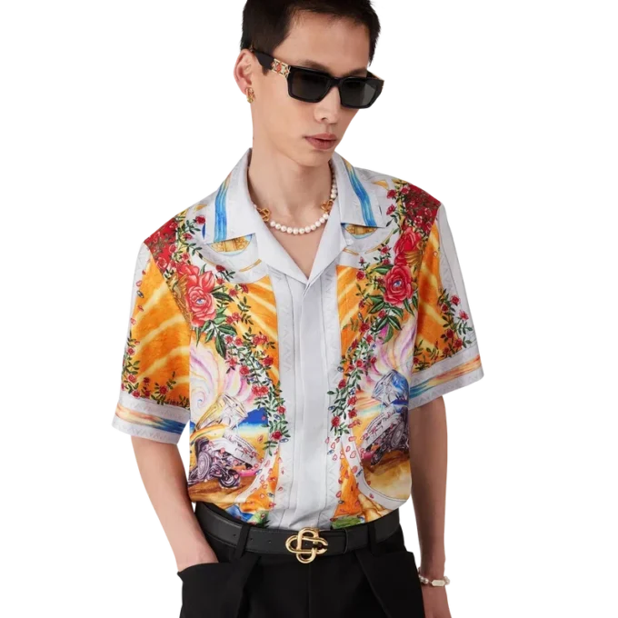 Camicia in seta a maniche corte Pantaloncini La Tornade De Rose