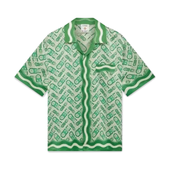 Camicia in seta a maniche corte Ping Pong in pantaloncini