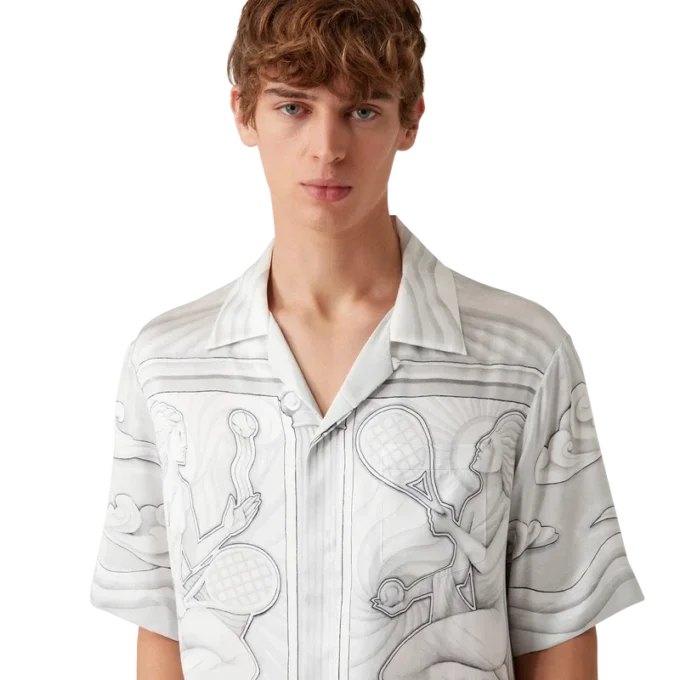 Camicia in seta a maniche corte Sacred Stone in pantaloncini Camicia in seta a maniche corte Sacred Stone in pantaloncini