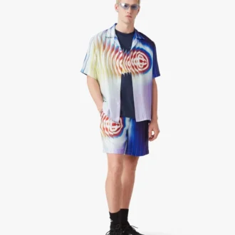 Camicia in seta a maniche corte Shockwave