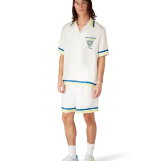 Camicia in seta a maniche corte Tennis Club