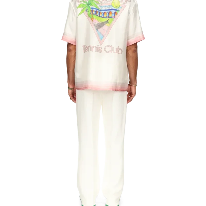 Camicia in seta a maniche corte Tennis Club Icon in pantaloncini