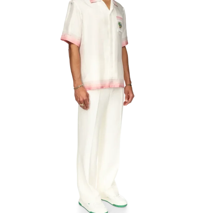 Camicia in seta a maniche corte Tennis Club Icon in pantaloncini