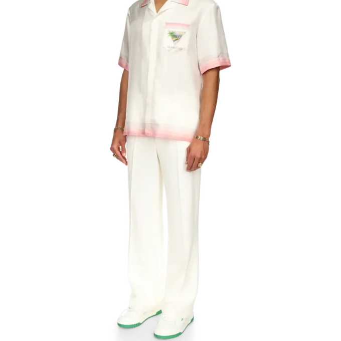 Camicia in seta a maniche corte Tennis Club Icon in pantaloncini