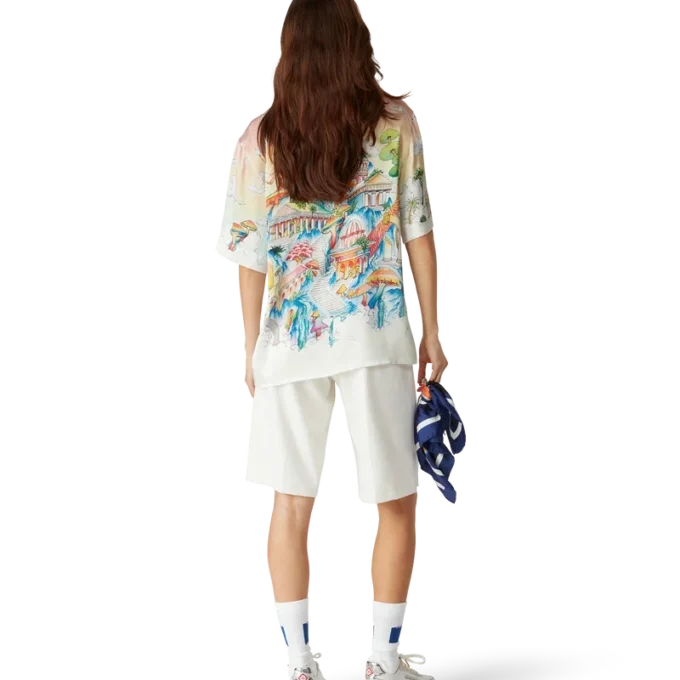 Camicia in seta a maniche corte The Road to Knowledge