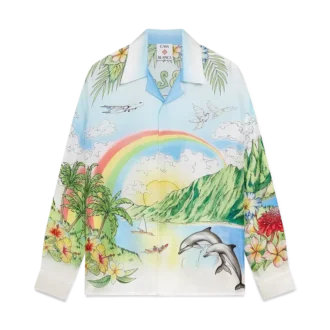 Camicia in seta a maniche lunghe Aloha