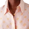 Camicia in seta a maniche lunghe con monogramma sfumato
