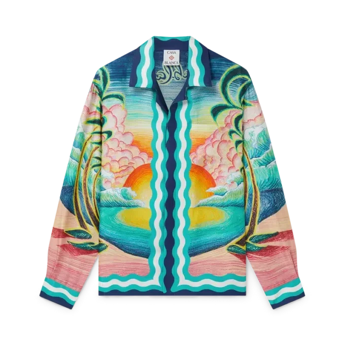 Camicia in seta a maniche lunghe Danse De La Mer